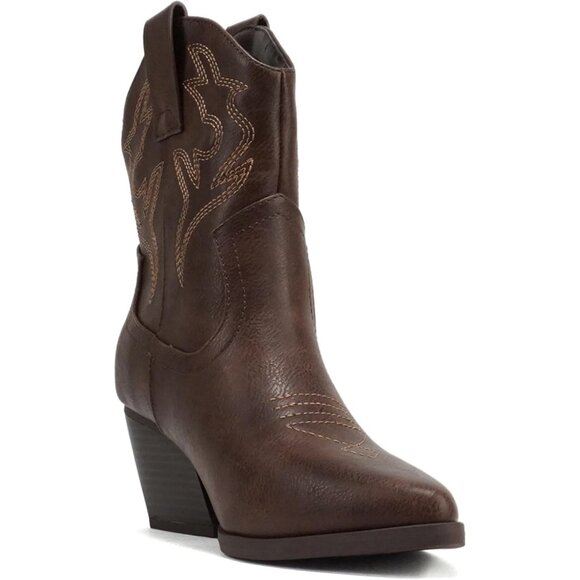 Blazing Ankle Boot Women Brown Pointe Toe Low Heel - Picture 4 of 4